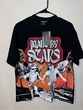 Mixed emotion t shirt Black 'Raised by Scars' Graphic Tee